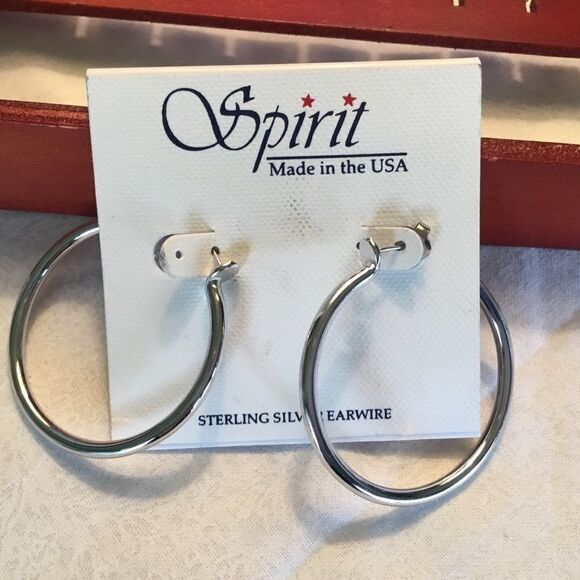 $10 ea or 3/$20. NWT. Silvertone Hoop Earrings - Picture 3 of 4